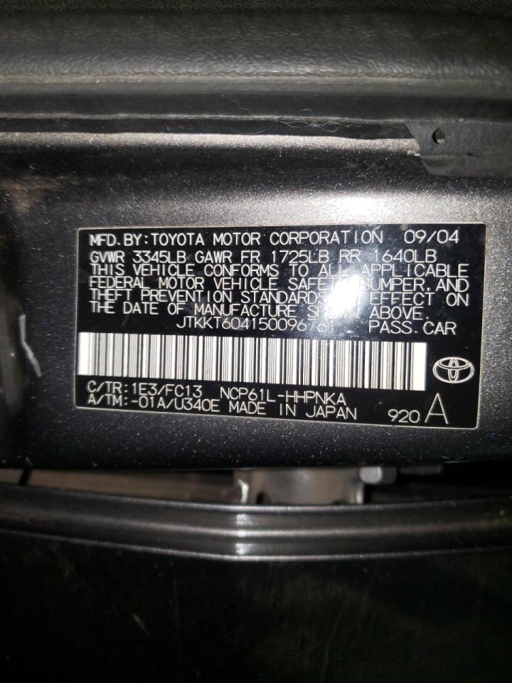 Photo 10 from auction – 2005 TOYOTA SCION XA with VIN JTKKT604150096761