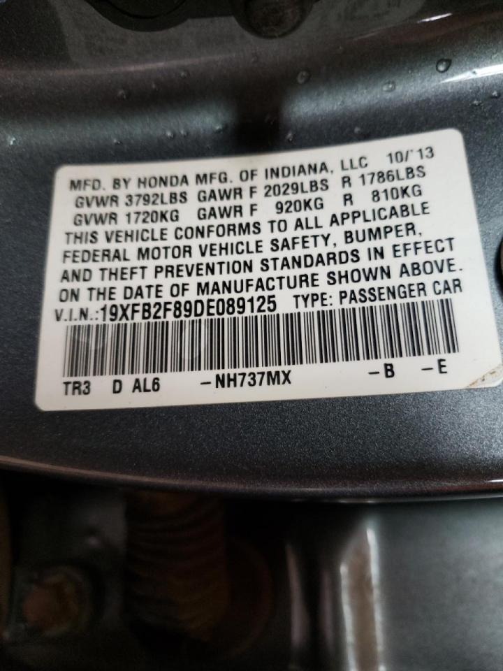 Photo 10 from auction – 2013 HONDA CIVIC EX with VIN 19XFB2F89DE089125