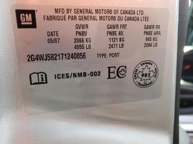Photo 10 from auction – 2007 BUICK ALLURE CXL with VIN 2G4WJ582171240856