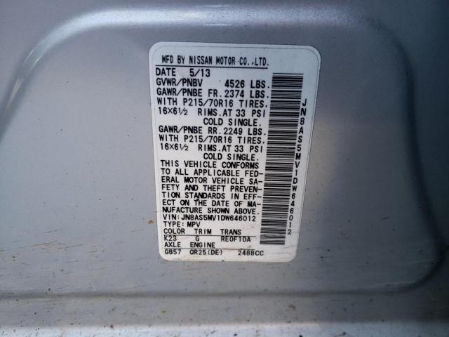 Photo 10 from auction – 2013 NISSAN ROGUE with VIN JN8AS5MV1DW646012