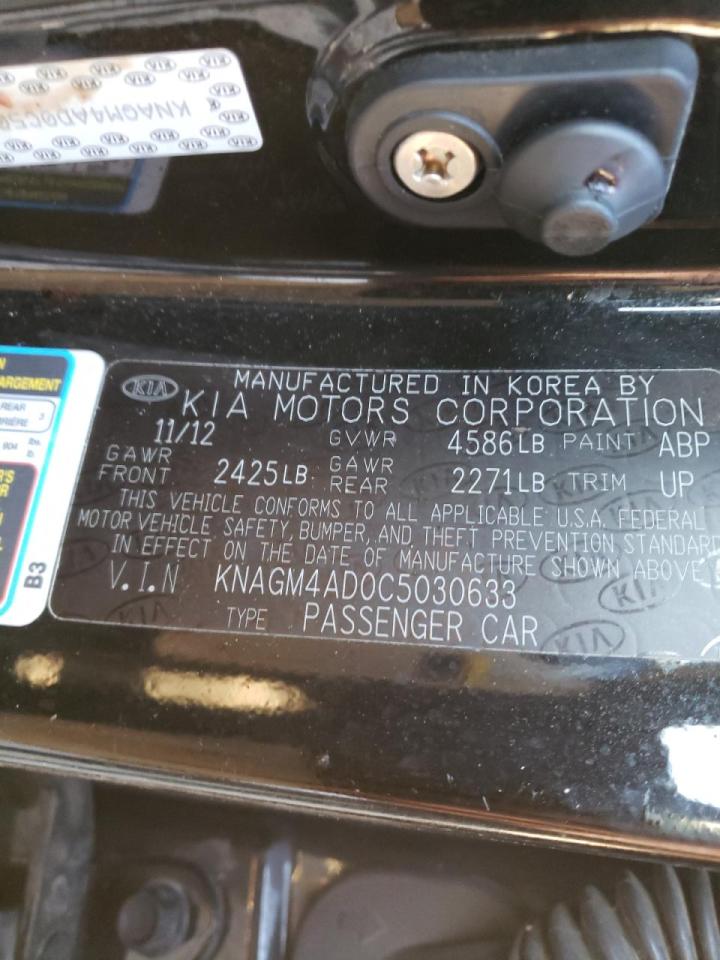Photo 10 from auction – 2012 KIA OPTIMA HYB with VIN KNAGM4AD0C5030633