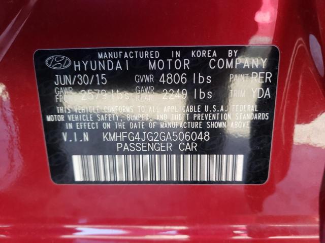 Photo 10 from auction – 2016 HYUNDAI AZERA with VIN KMHFG4JG2GA506048
