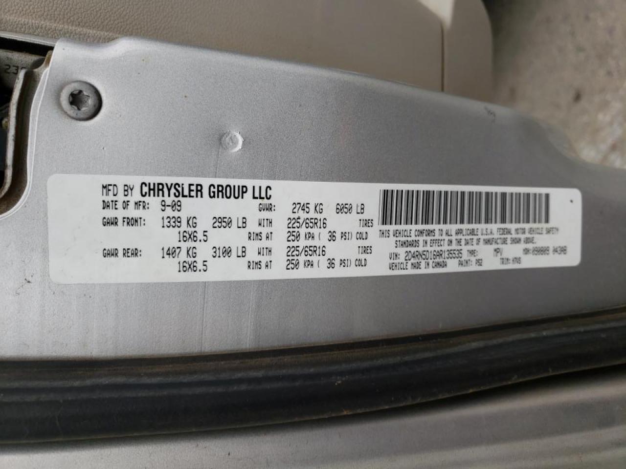 Photo 10 from auction – 2010 DODGE GRAND CARA with VIN 2D4RN5D16AR135535