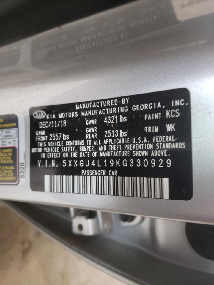 Photo 10 from auction – 2019 KIA OPTIMA EX with VIN 5XXGU4L19KG330929