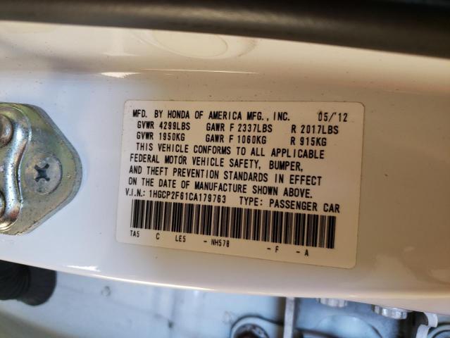 Photo 10 from auction – 2012 HONDA ACCORD SE with VIN 1HGCP2F61CA179763