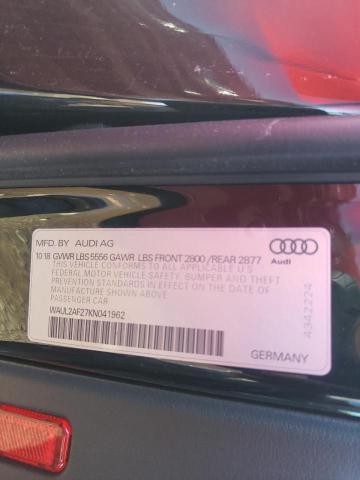 Photo 10 from auction – 2019 AUDI A6 PREMIUM with VIN WAUL2AF27KN041962