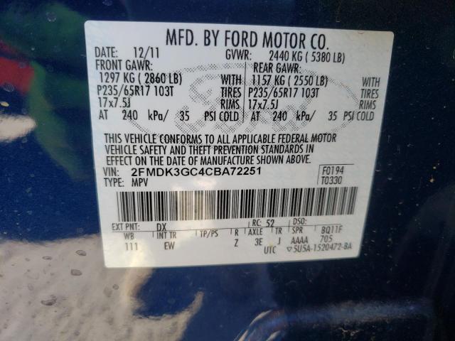 Photo 10 from auction – 2012 FORD EDGE SE with VIN 2FMDK3GC4CBA72251