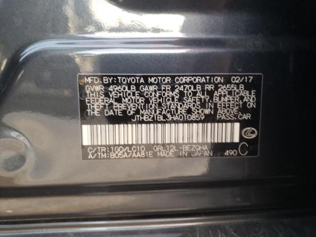 Photo 10 from auction – 2017 LEXUS GS 350 BAS with VIN JTHBZ1BL3HA010859