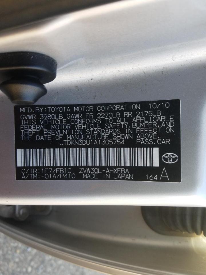 Photo 10 from auction – 2010 TOYOTA PRIUS with VIN JTDKN3DU1A1305754