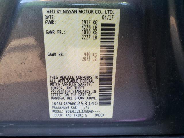 Photo 10 from auction – 2017 NISSAN ALTIMA 2.5 with VIN 1N4AL3AP6HC253140