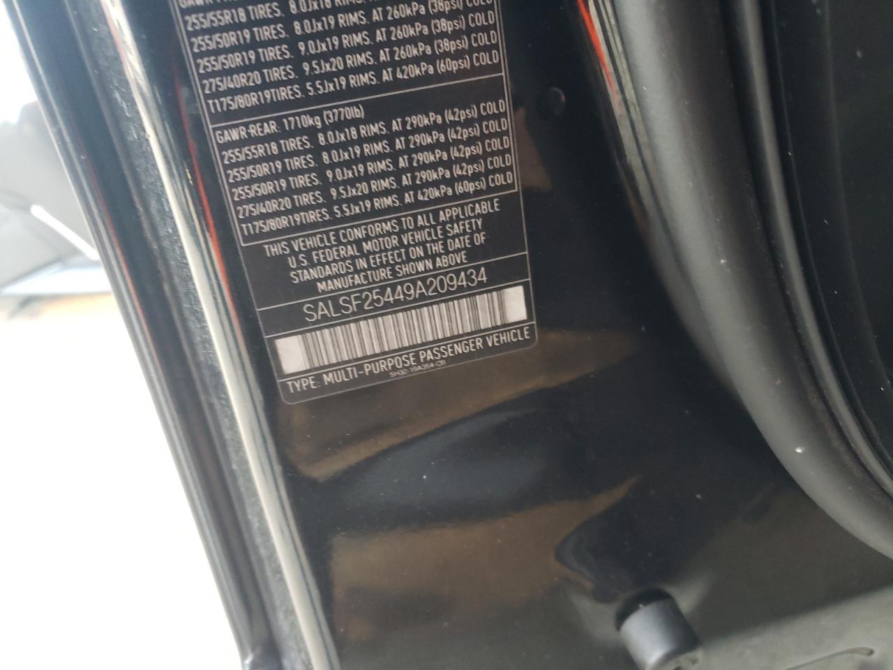 Photo 10 from auction – 2009 LAND ROVER RANGE ROVE with VIN SALSF25449A209434