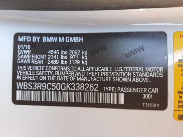 Photo 10 from auction – 2016 BMW M4 with VIN WBS3R9C50GK338262