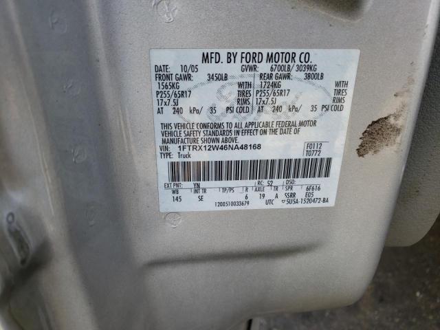 Photo 10 from auction – 2006 FORD F150 with VIN 1FTRX12W46NA48168