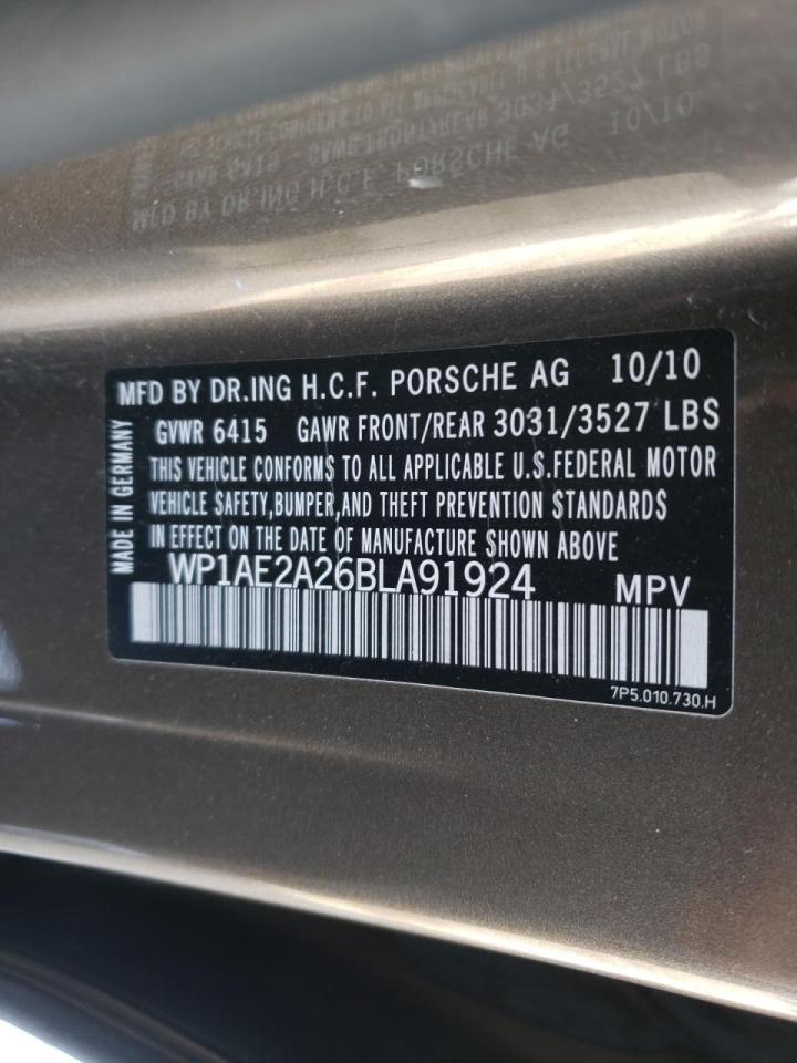 Photo 10 from auction – 2011 PORSCHE CAYENNE S with VIN WP1AE2A26BLA91924