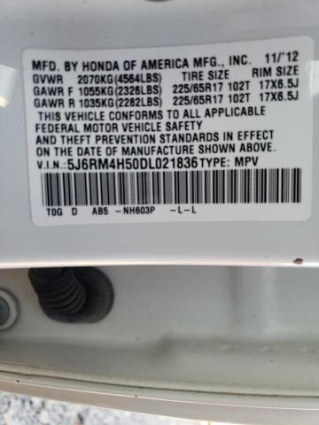 Photo 10 from auction – 2013 HONDA CR-V EX with VIN 5J6RM4H50DL021836