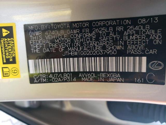 Photo 10 from auction – 2013 LEXUS ES 300H with VIN JTHBW1GG2D2037950