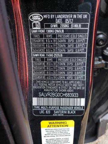 Photo 10 from auction – 2012 LAND ROVER RANGE ROVE with VIN SALVR2BG0CH683933