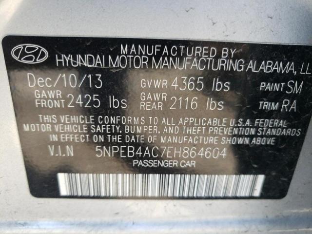 Photo 10 from auction – 2014 HYUNDAI SONATA GLS with VIN 5NPEB4AC7EH864604