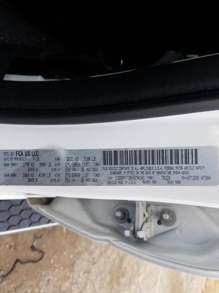 Photo 10 from auction – 2019 RAM 1500 BIG H with VIN 1C6SRFFT2KN574101