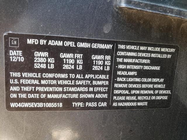 Photo 10 from auction – 2011 BUICK REGAL CXL with VIN W04GW5EV3B1085518