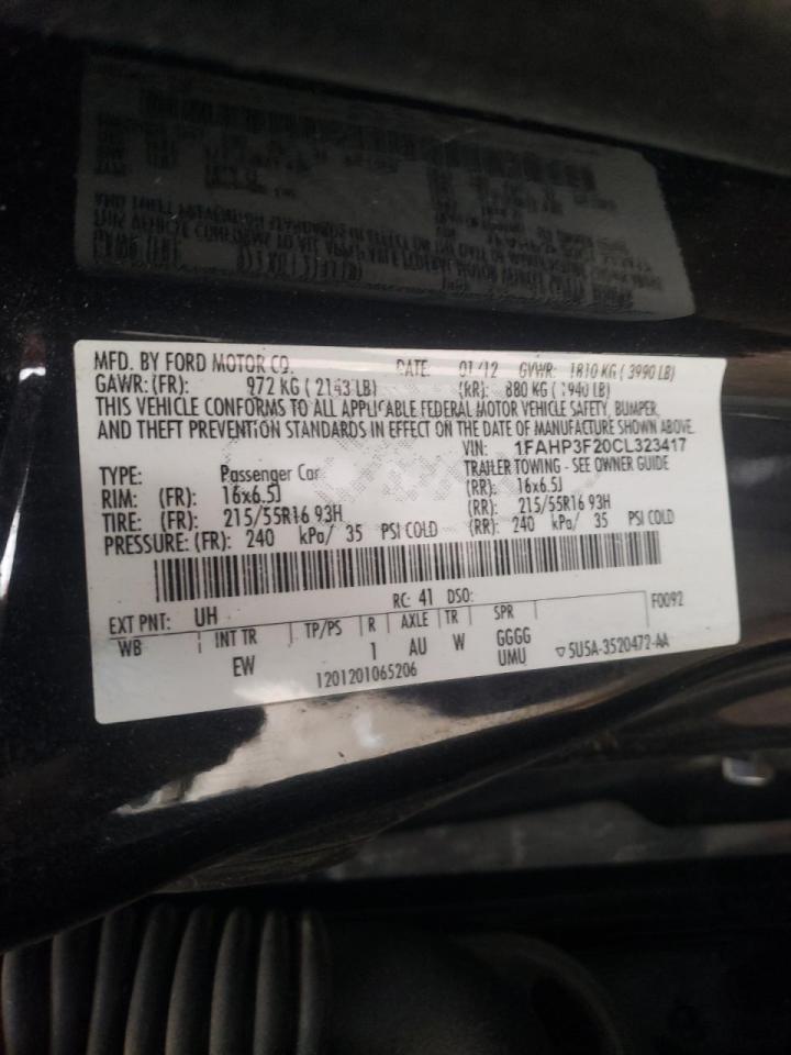 Фото 10 с аукциона – 2012 FORD FOCUS SE с VIN 1FAHP3F20CL323417
