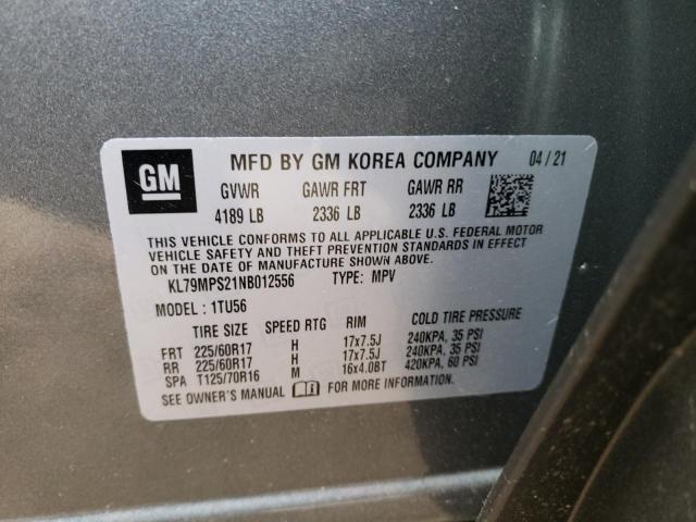 Photo 10 from auction – 2022 CHEVROLET TRAILBLAZE with VIN KL79MPS21NB012556