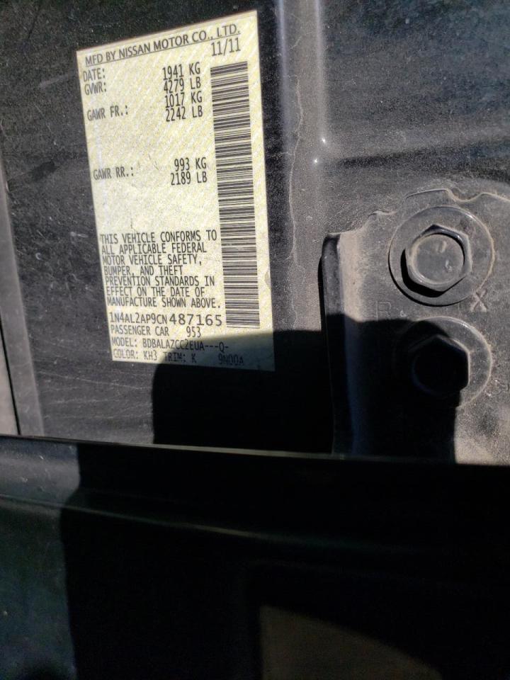 Photo 10 from auction – 2012 NISSAN ALTIMA BAS with VIN 1N4AL2AP9CN487165