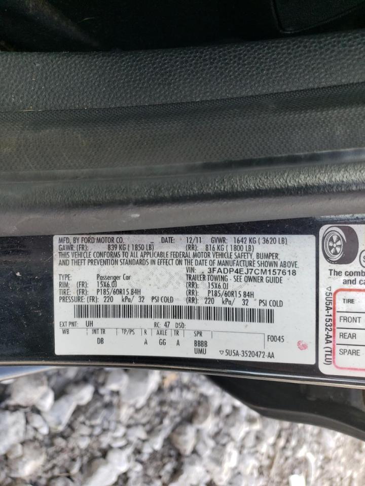 Photo 10 from auction – 2012 FORD FIESTA SE with VIN 3FADP4EJ7CM157618