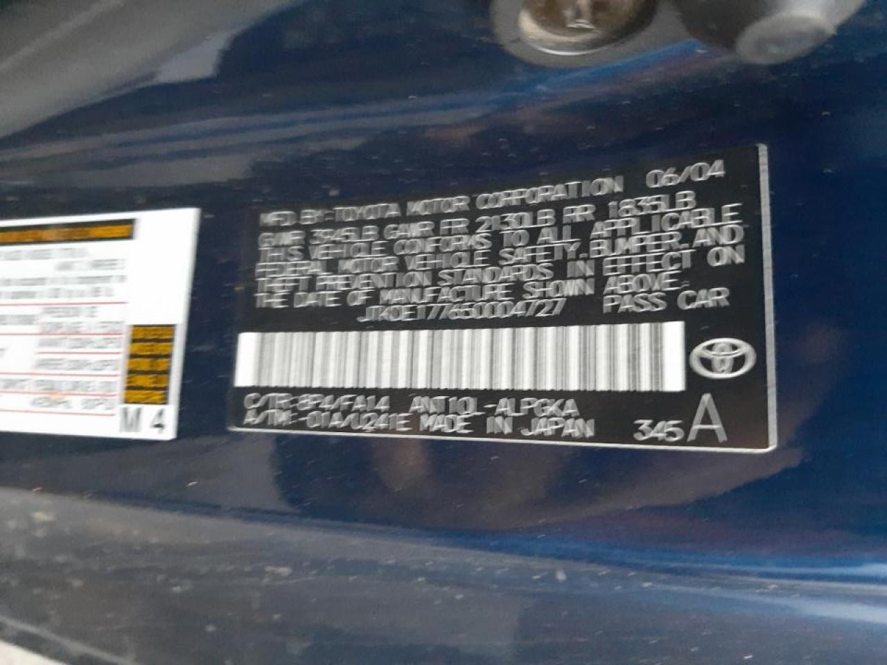 Photo 10 from auction – 2005 TOYOTA SCION TC with VIN JTKDE177650004727