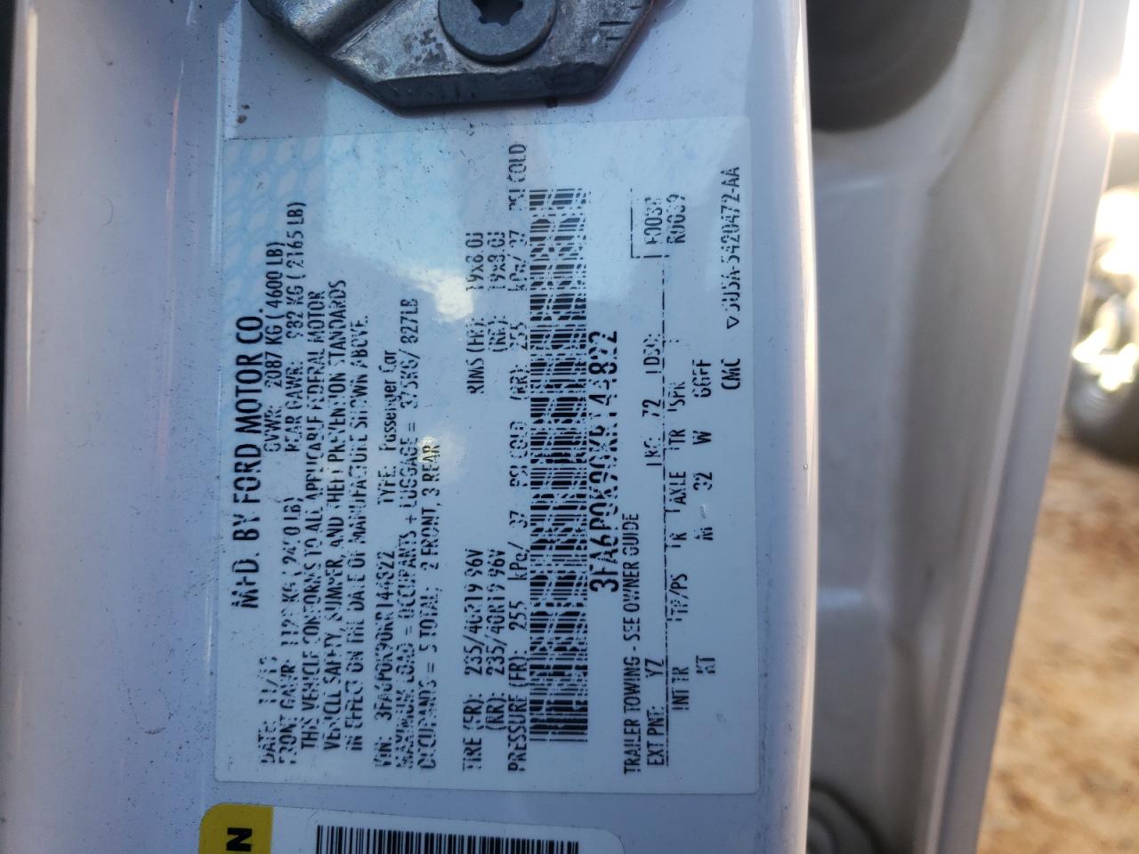 Photo 10 from auction – 2019 FORD FUSION TIT with VIN 3FA6P0K90KR144822