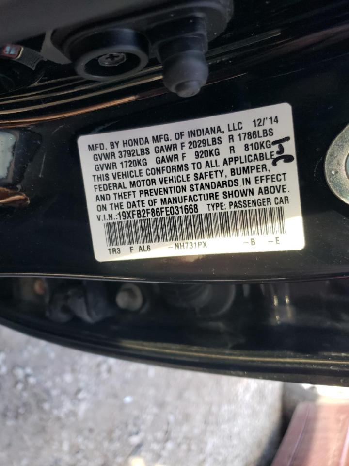 Photo 10 from auction – 2015 HONDA CIVIC EX with VIN 19XFB2F86FE031668