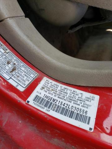 Photo 10 from auction – 2002 HONDA CIVIC LX with VIN 1HGEM21542L030556