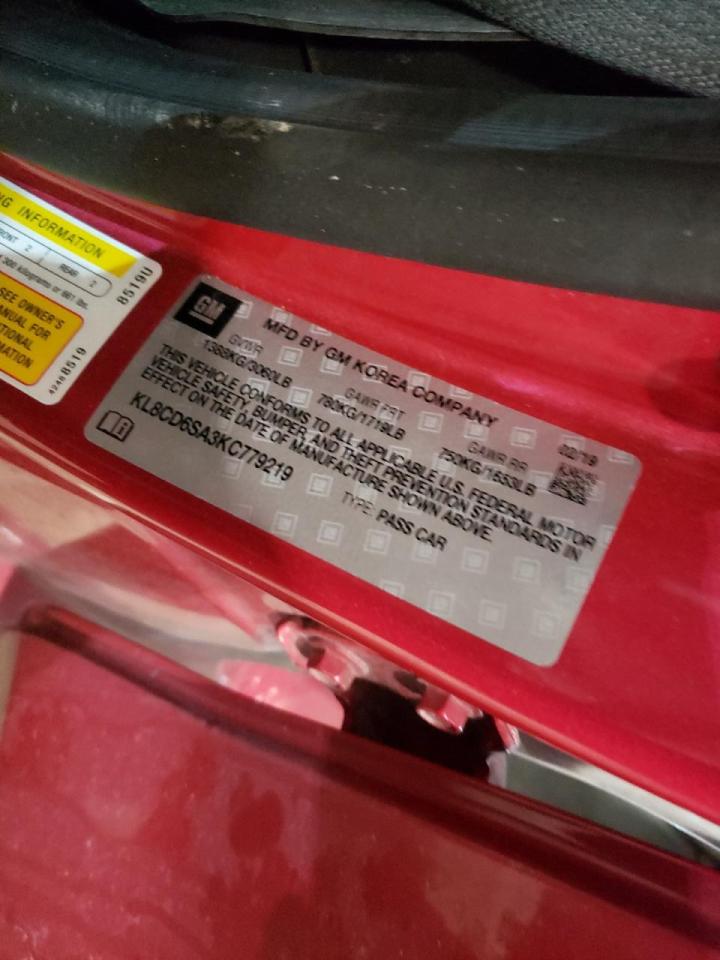 Photo 10 from auction – 2019 CHEVROLET SPARK 1LT with VIN KL8CD6SA3KC779219