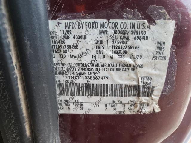 Photo 10 from auction – 2000 FORD F250 SUPER with VIN 1FTNX21F4YEA54948