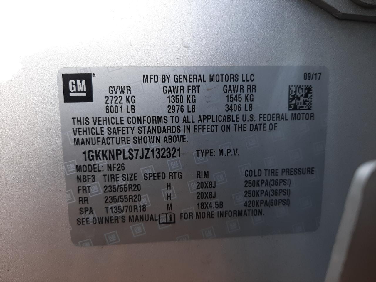 Photo 10 from auction – 2018 GMC ACADIA DEN with VIN 1GKKNPLS7JZ132321