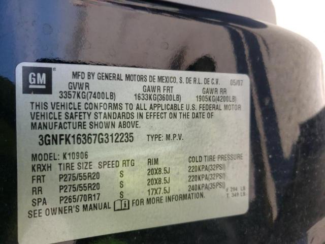 Photo 10 from auction – 2007 CHEVROLET SUBURBAN K with VIN 3GNFK16367G312235