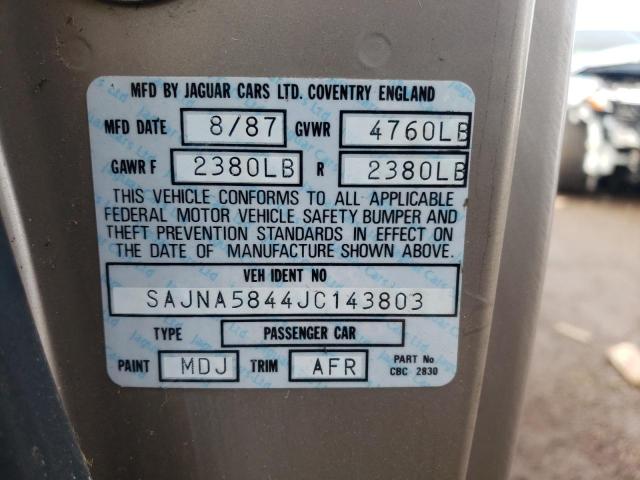 Photo 10 from auction – 1988 JAGUAR XJS with VIN SAJNA5844JC143803