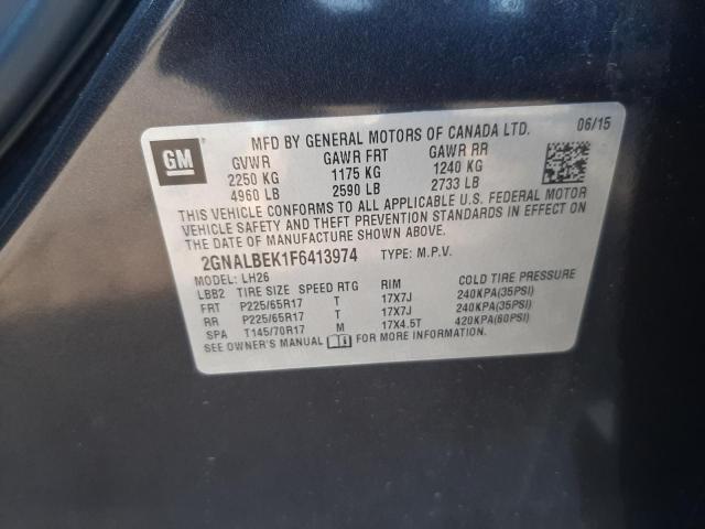 Photo 10 from auction – 2015 CHEVROLET EQUINOX LT with VIN 2GNALBEK1F6413974