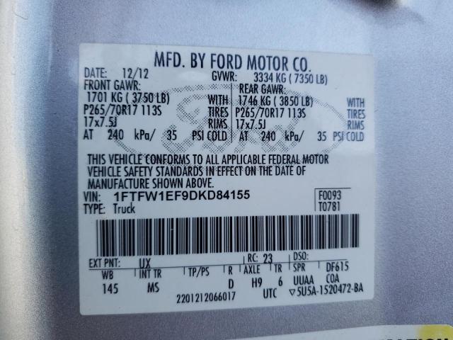 Photo 10 from auction – 2013 FORD F150 SUPER with VIN 1FTFW1EF9DKD84155