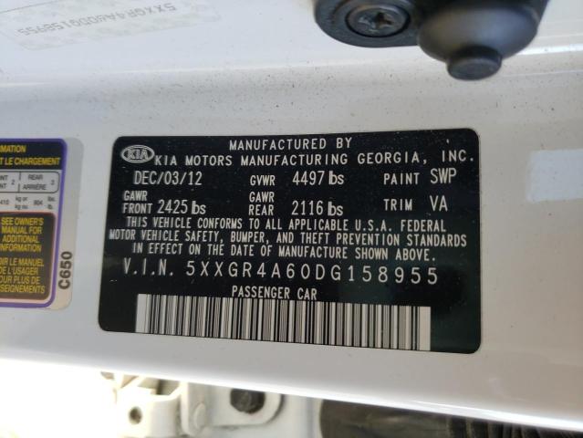 Photo 10 from auction – 2013 KIA OPTIMA SX with VIN 5XXGR4A60DG158955