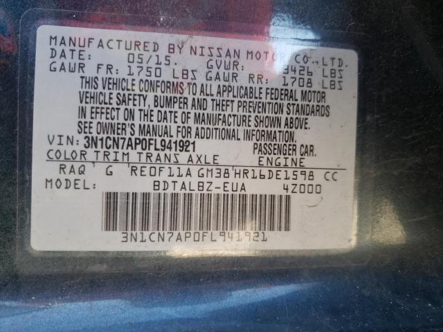 Photo 10 from auction – 2015 NISSAN VERSA S with VIN 3N1CN7AP0FL941921