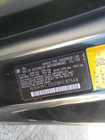 Photo 10 from auction – 2008 BMW 328 XI with VIN WBAWC33578PC87544