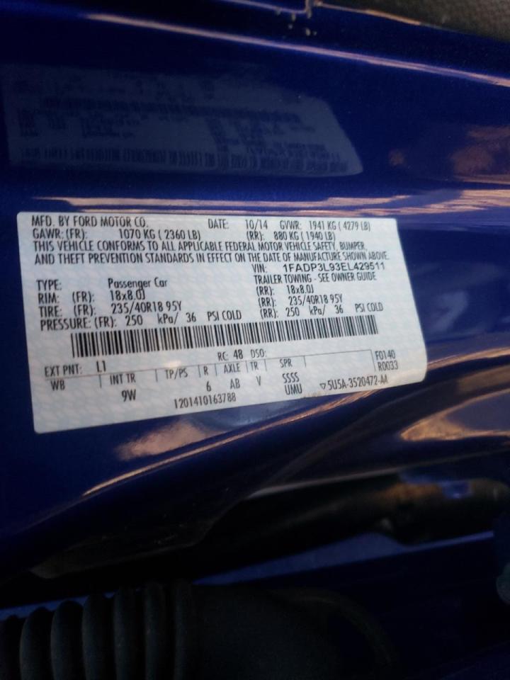 Photo 10 from auction – 2014 FORD FOCUS ST with VIN 1FADP3L93EL429511