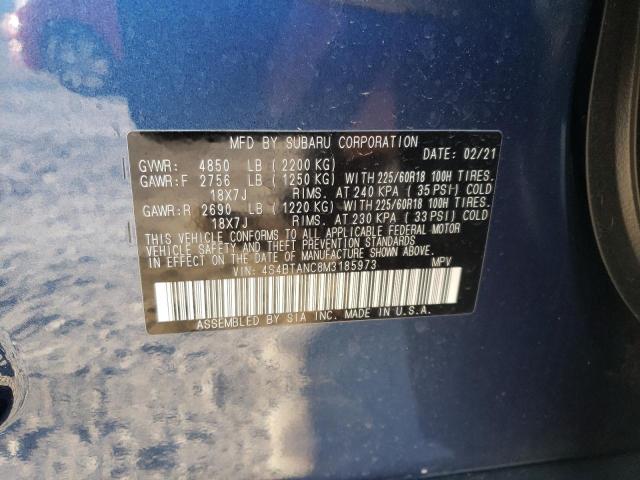 Photo 10 from auction – 2021 SUBARU OUTBACK LI with VIN 4S4BTANC8M3185973