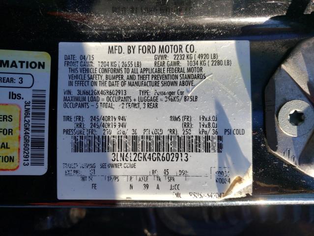 Photo 10 from auction – 2016 LINCOLN MKZ with VIN 3LN6L2GK4GR602913