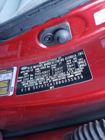 Photo 10 from auction – 2011 KIA SORENTO BA with VIN 5XYKTCA18BG055639