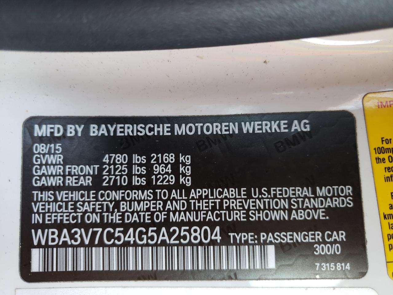 Photo 10 from auction – 2016 BMW 428 I SULE with VIN WBA3V7C54G5A25804