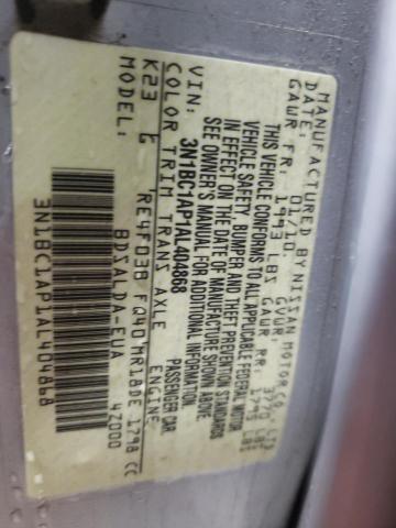 Photo 10 from auction – 2010 NISSAN VERSA S with VIN 3N1BC1AP1AL404868