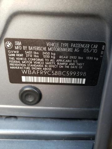 Photo 10 from auction – 2011 BMW 550 I with VIN WBAFR9C58BC599398