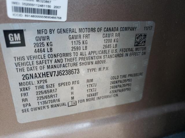 Photo 10 from auction – 2018 CHEVROLET EQUINOX LS with VIN 2GNAXHEV7J6238673